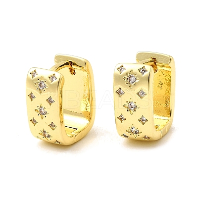 Brass Micro Pave Cubic Zirconia Rectangle Dangle Earrings EJEW-L305-08G-02-1