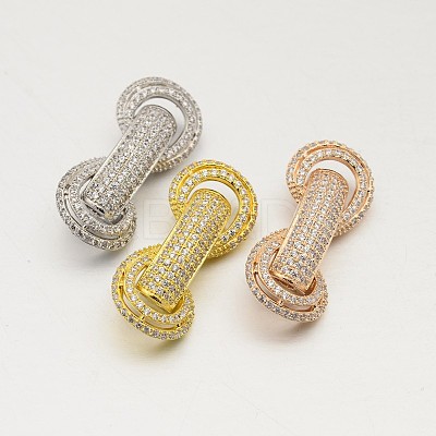 Brass Micro Pave Cubic Zirconia Beads ZIRC-M076-01-RS-1