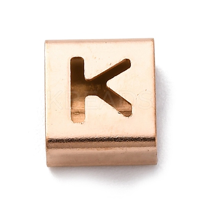 Ion Plating(IP) 304 Stainless Steel Square Slide Charms STAS-L132-17K-RG-1