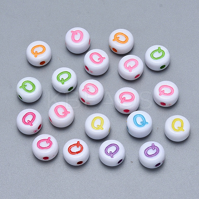 Craft Acrylic Horizontal Hole Letter Beads SACR-S201-11Q-1