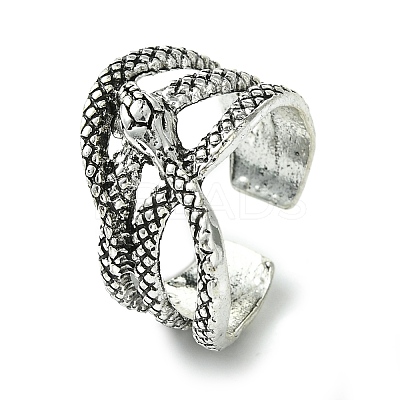 Snake Alloy Open Cuff Rings RJEW-K275-61AS-1