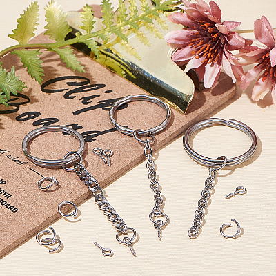 304 Stainless Steel Keychain Ring STAS-UN0003-23P-1