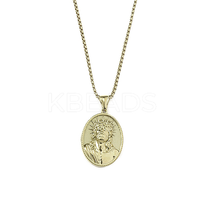201 Stainless Steel Pendant Necklaces NJEW-C034-36G-1