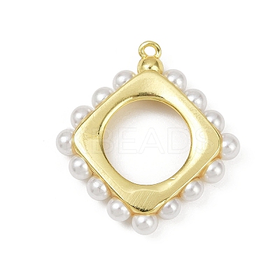 Brass Plastic Pearl Pendants KK-M322-52G-1