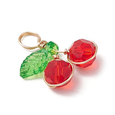 Cherry Glass Pendants PALLOY-JF03470-04-1