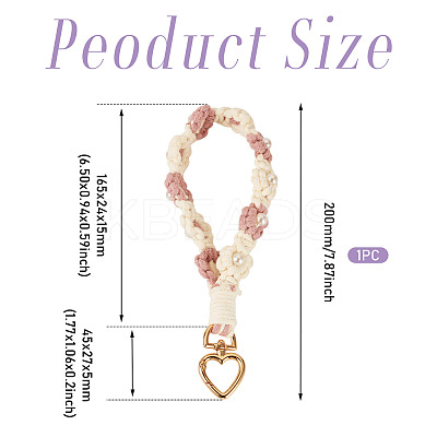 Cotton Braided Flower Pendant Decorations AJEW-TAC0030-032G-15-1