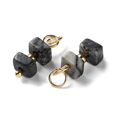 Natural Gemstone Cuboid Beaded Pendants STAS-C120-02G-1