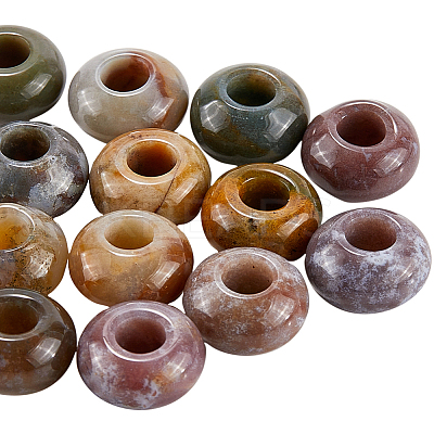 20Pcs Natural Indian Agate European Beads G-SP0001-01B-01-1