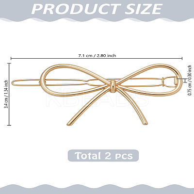 2Pcs Metal Clip Hair Barrettes PHAR-LP0001-16-1
