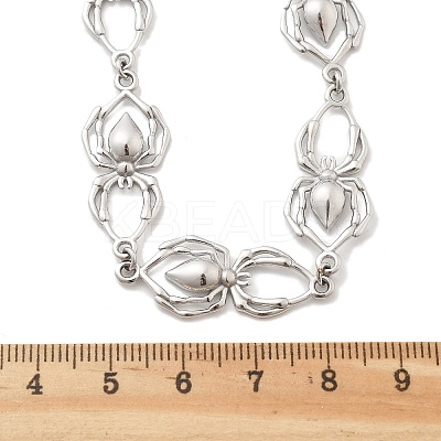 304 Stainless Steel Spider Link Chain Necklaces for Women Men NJEW-A043-06P-1