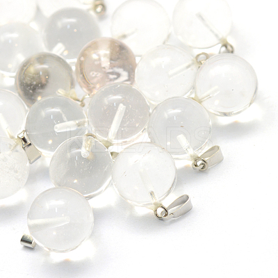 Round Watermelon Stone Glass Pendants G-Q434-10-1