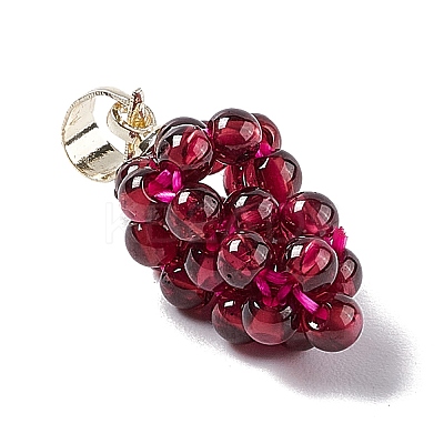 Natural Garnet Cluster Pendants G-G928-01LG-1