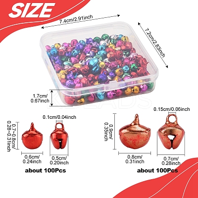 200Pcs 2 Styles Aluminum Bell Charms FIND-FS0003-80-1