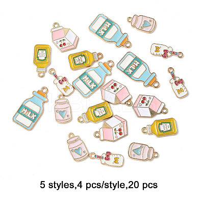 20Pcs 5 Styles Eco-Friendly Alloy Enamel Pendants ENAM-FP0002-88-1