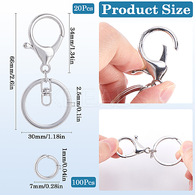 Alloy Keychain Clasps FIND-SP0002-83P-1