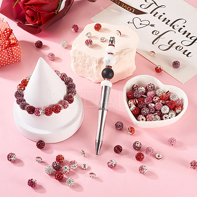 Valentine's Day DIY Polymer Clay Rhinestone & Glass Rhinestone Beads Findings Kits DIY-BT0001-65-1