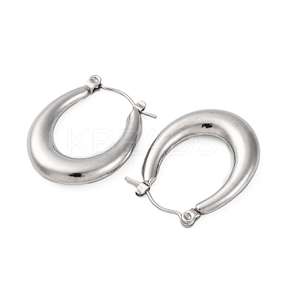 Non-Tarnish 304 Stainless Steel Chunky Oval Hoop Earrings for Women EJEW-F283-08P-1-1