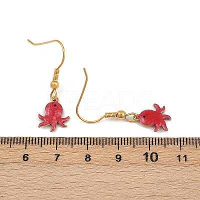 Ocean Series 304 Stainless Steel Enamel Dangle Earrings EJEW-K017-01D-G-1