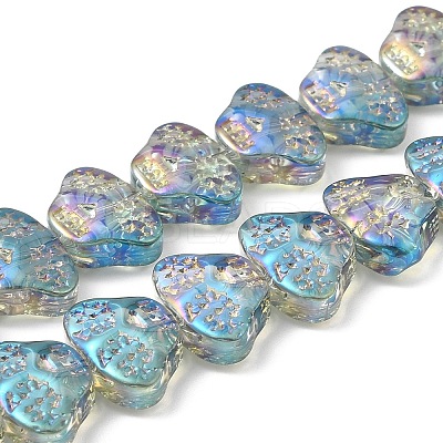 Transparent Electroplate Glass Beads Strands EGLA-F158-FR02-A-1