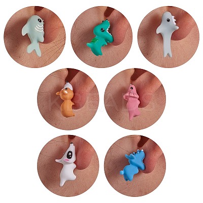 7Pair 7 Style Cute Animal Resin Stud Earrings EJEW-SZ0001-59-1