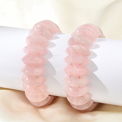 Bicone Natural Rose Quartz Beads Stretch Bracelets for Women BJEW-C097-05C-1