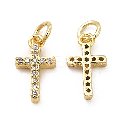 Brass Micro Pave Cubic Zirconia Charms KK-E068-VB260-1
