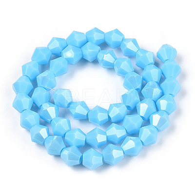Opaque Solid Color Electroplate Glass Beads Strands LS-EGLA-A039-P6mm-A12-1