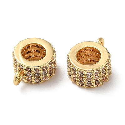 Brass Micro Pave Cubic Zirconia Tube Bails KK-P239-28G-1