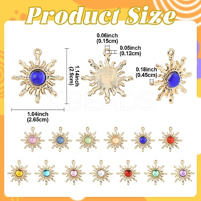 39Pcs 13 Colors Transparent Resin Pendants FIND-YW0009-57-1