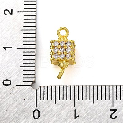 Brass Micro Pave Cubic Zirconia Cube Links Connector Charms KK-A230-04G-1