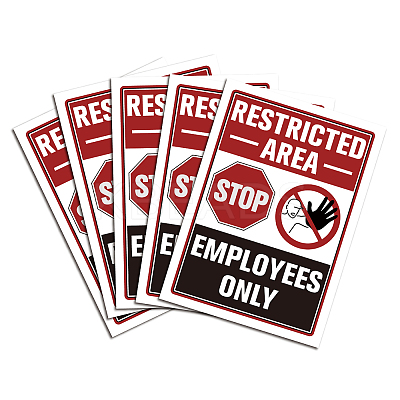 5Pcs Waterproof PVC Warning Sign Stickers DIY-WH0237-027-1
