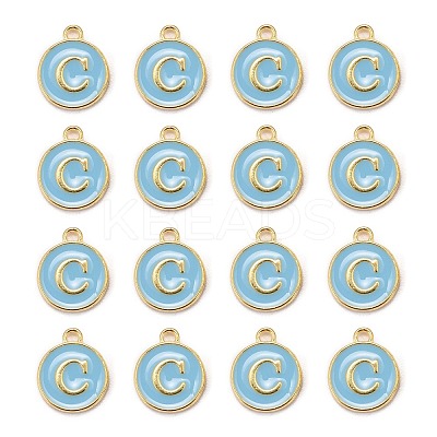 Golden Plated Alloy Enamel Charms ENAM-S118-04C-1