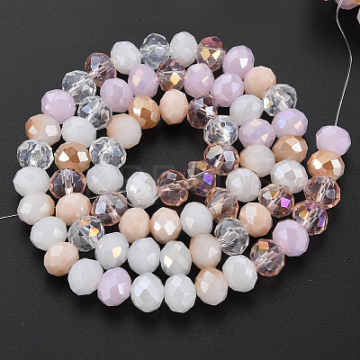 Electroplate Glass Beads Strands X-EGLA-S194-18H-1