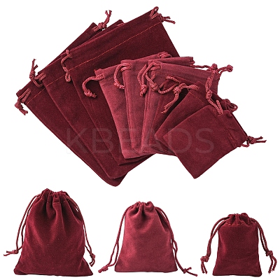 18Pcs 3 Styles Rectangle Velvet Drawstring Pouches TP-FS0001-04C-1