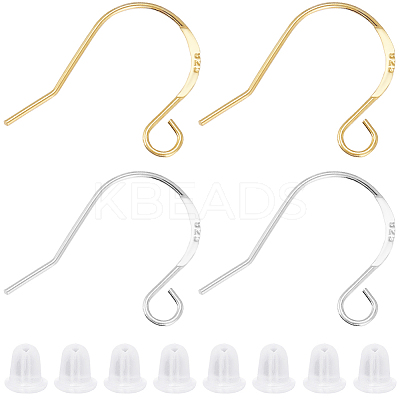 10 Pairs 2 Colors 925 Sterling Silver Earring Hooks STER-BBC0006-50-1