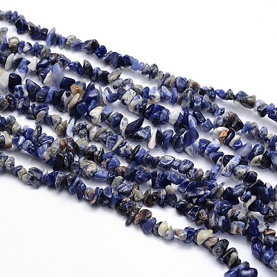 Natural Sodalite Chips Beads Strands G-O049-A-08-1