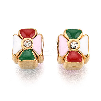 Ion Plating(IP) 304 Stainless Steel European Enamel Beads STAS-N114-22G-1