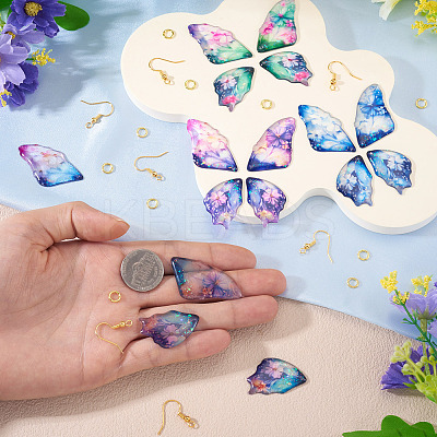 DIY Epoxy Resin Wings Pendants Dangle Earring Making Kits DIY-TA0013-31-1