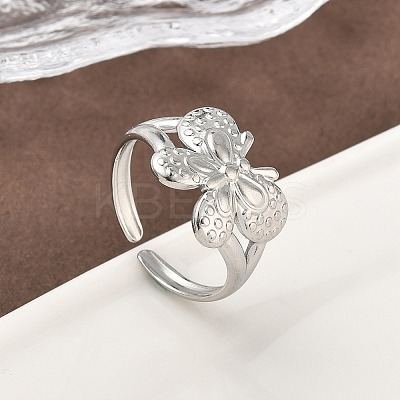 304 Stainless Steel Open Cuff Rings for Women RJEW-A079-02A-P-1