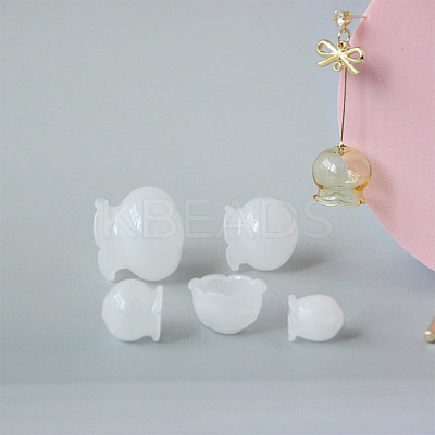 10Pcs 5 Colors Handmade Blown Glass Flower Beads GLAA-GO0001-05A-1