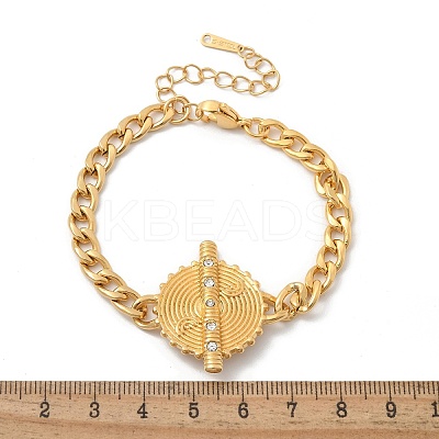 304 Stainless Steel Cuban Link Chain Bracelets for Women STAS-Z117-10G-1