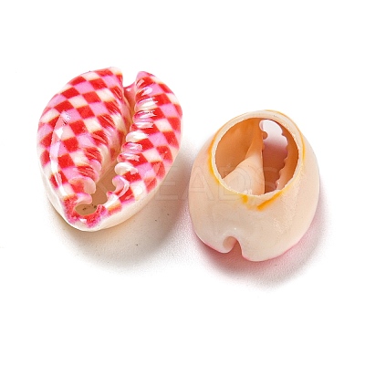 Printed Natural Shell Beads BSHE-G037-01F-1