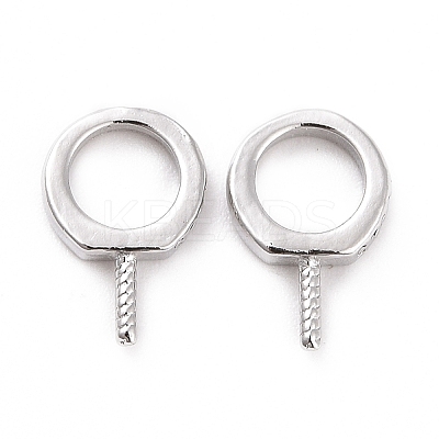Anti-Tarnish Rhodium Plated 925 Sterling Silver Screw Eye Peg Bails STER-D035-42P-1