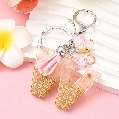 Resin & Acrylic & Faux Suede Tassel Keychain KEYC-YW00123-23-1