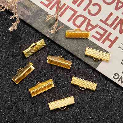 Iron Ribbon Crimp Ends IFIN-S008-G-1