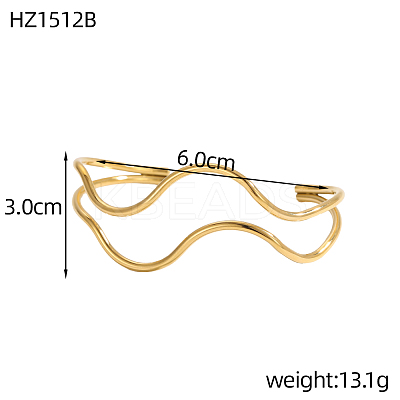 Stainless Steel Cuff Bangles STAS-OY011-41G-1