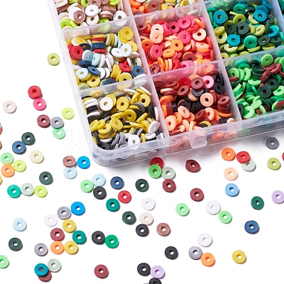 2400Pcs 15 Colors Handmade Polymer Clay Beads CLAY-YW0001-27A-1