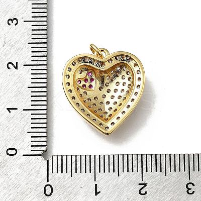 Brass Micro Pave Cubic Zirconia Pendants KK-C090-42G-05-1