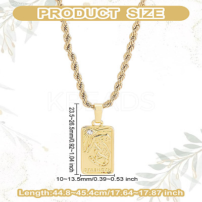 1Pc Brass with Cubic Zirconia Pendants Necklaces NJEW-LP0001-46C-G-1