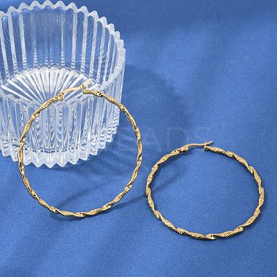 201 Stainless Steel Hoop Earrings LS-EJEW-Q026-16G-D-1